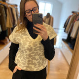Pull sans manches imprimé léopard Ulken - Beige clair - SUN VALLEY FEMME