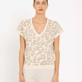 Pull sans manches imprimé léopard Ulken - Beige clair - SUN VALLEY FEMME