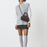 Pull sans manches oversize en maille Pacome - Gris chiné - SUNCOO
