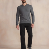 Pull tricot col V léger Malikver - Gris granite - TBS HOMME