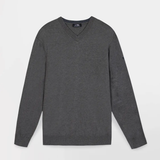 Pull tricot col V léger Malikver - Gris granite - TBS HOMME