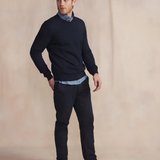 Pull tricot col V léger Malikver - Marine - TBS HOMME