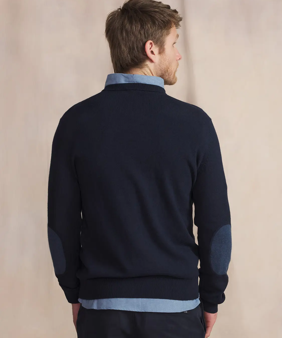 Malikver Lightweight V-Neck Knit Sweater - Navy - TBS MEN