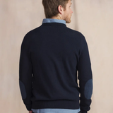 Pull tricot col V léger Malikver - Marine - TBS HOMME