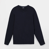 Pull tricot col V léger Malikver - Marine - TBS HOMME