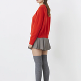 Pull uni en maille oversize Paulvar - Rouge - SUNCOO