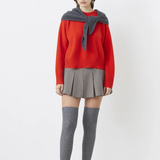 Pull uni en maille oversize Paulvar - Rouge - SUNCOO