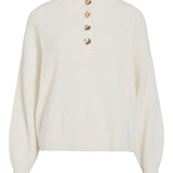 Pull en maille col ras-du-cou Viching - Birch - VILA