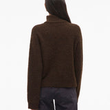 Pull en maille à col montant Vigleeba - Coffee Bean - VILA
