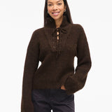 Pull en maille à col montant Vigleeba - Coffee Bean - VILA