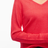 Pull en maille col V Viril - Hibiscus - VILA