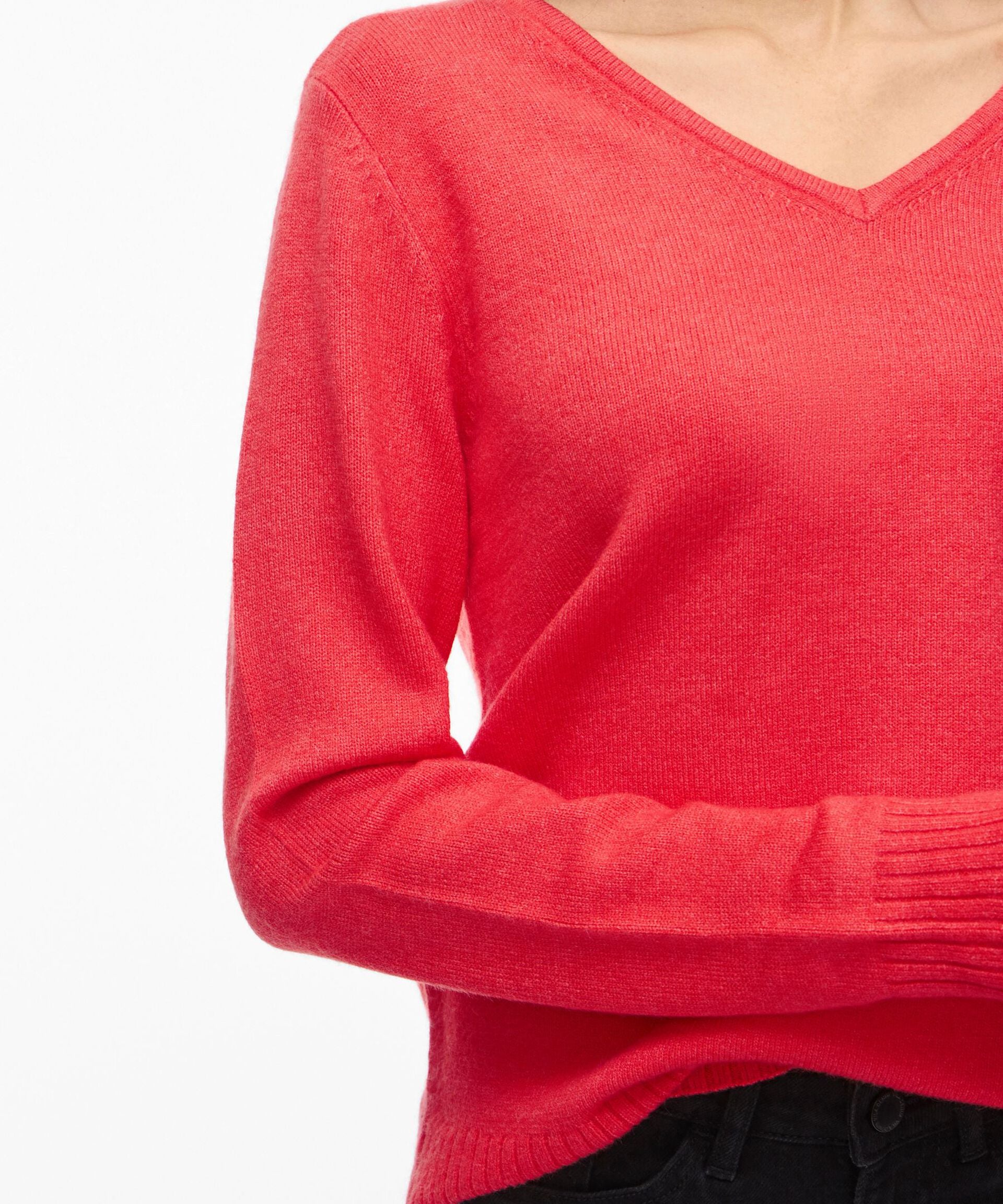 Pull en maille col V Viril - Hibiscus - VILA