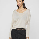 Pull en maille Vinovy - Beige - VILA