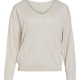 Pull en maille Vinovy - Beige - VILA