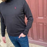 Pull noir - col roulé - US POLO