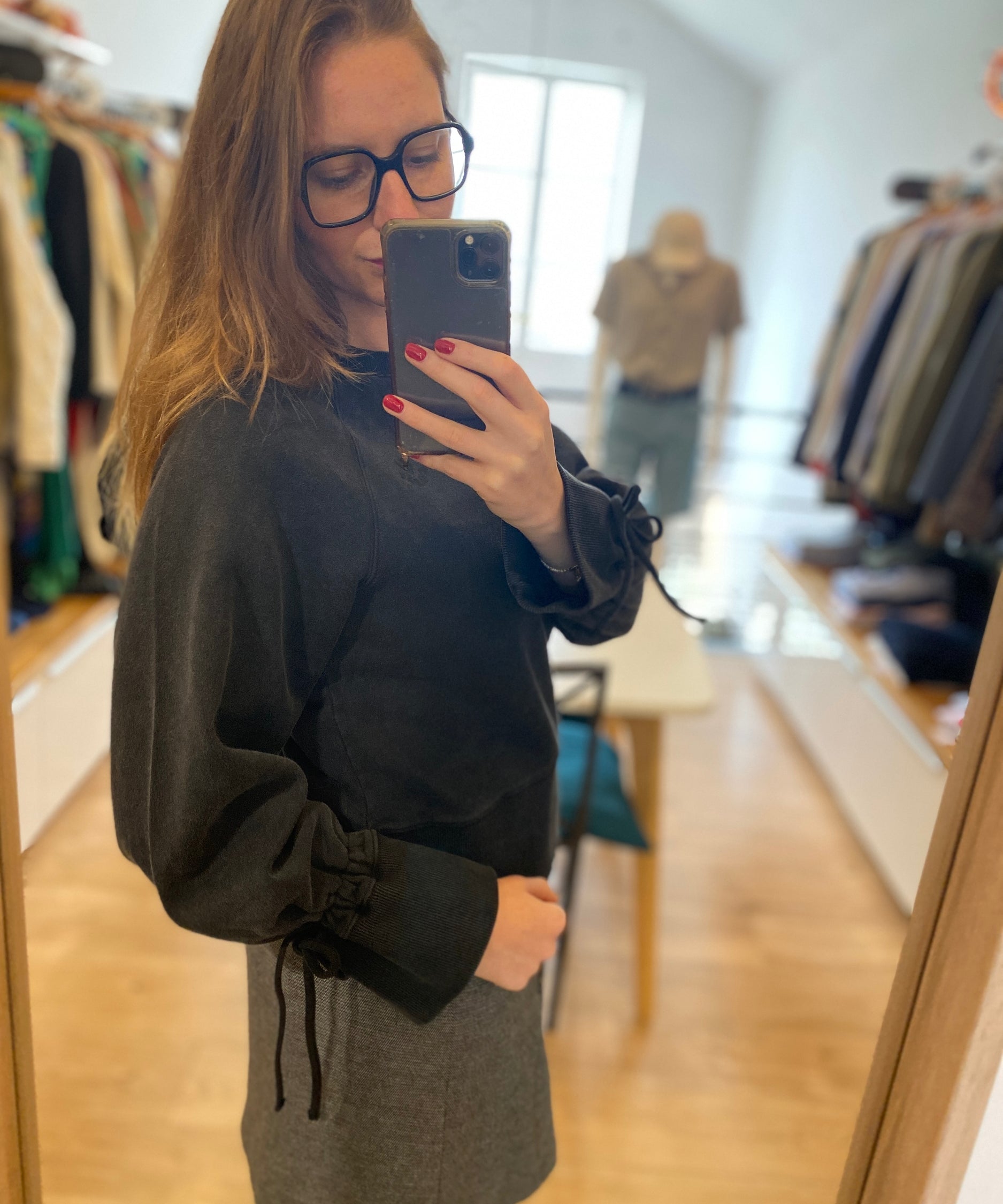 Pullover à nœuds fantaisie Janet - Anthracite foncé - FABIENNE CHAPOT