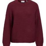 Pull ample OBJSAGGIA OBJECT en maille bordeaux – vue produit de face