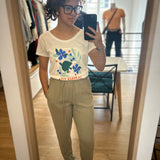 Tee-shirt manches courtes maxi oiseaux - Blanc cassé - I.Code