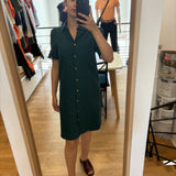 Robe chemise Jacquard fantaisie - Verte - I.Code