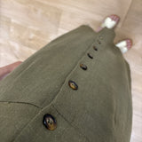 Buttoned linen-blend midi dress - Khaki - I.Code