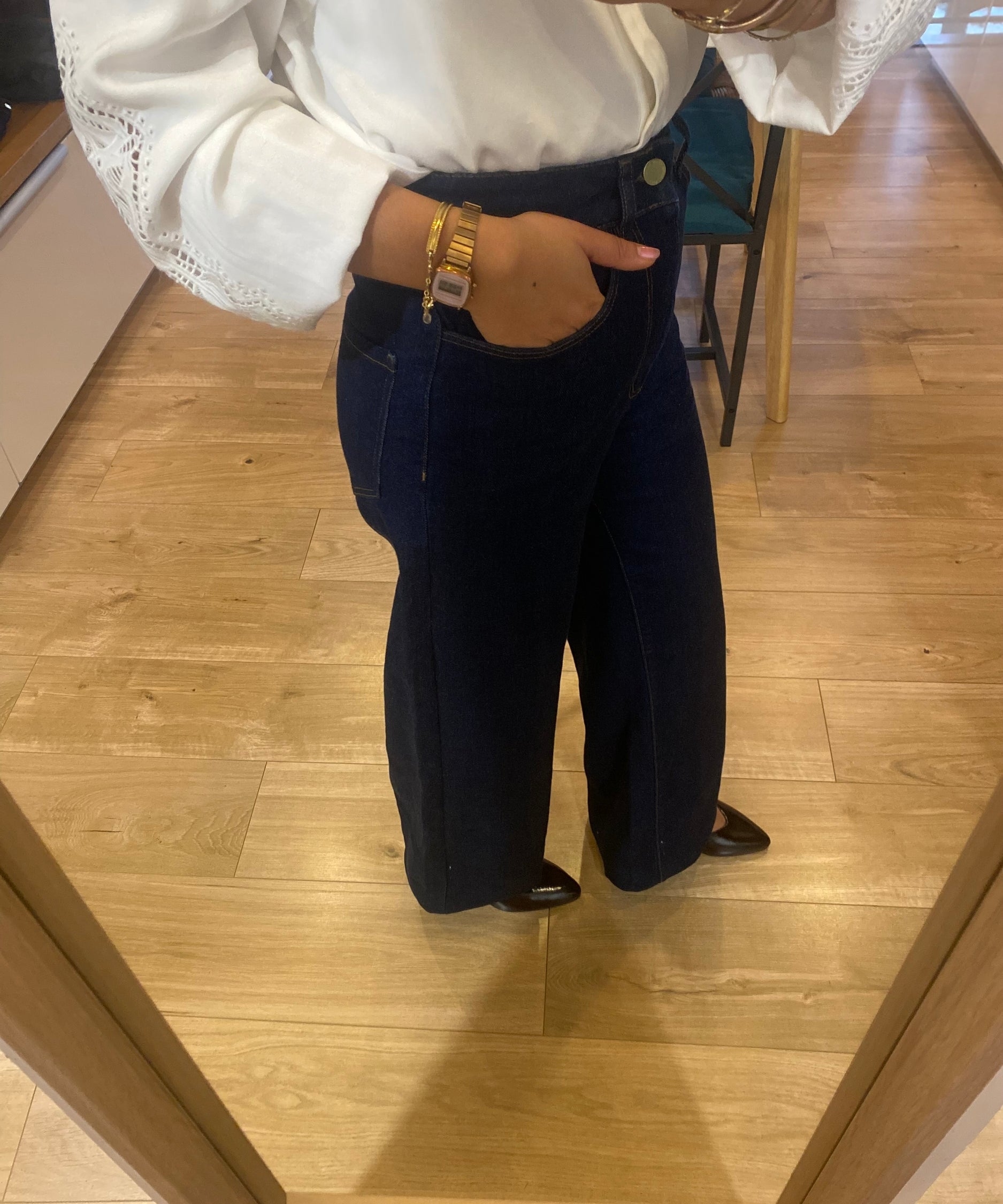 Jean large stylé Alicia - Authentique foncé - I.CODE