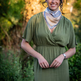 Robe maxi cache-cœur Vimolira - Olive - VILA