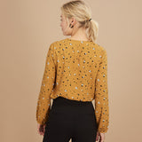 Blouse imprimé léofleurs - Ocre - I.Code