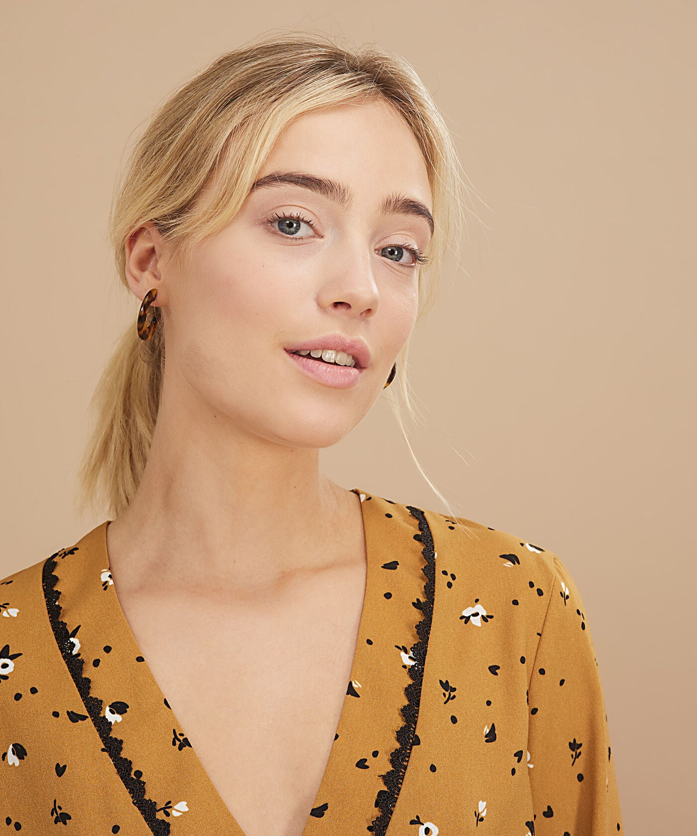 Blouse imprimé léofleurs - Ocre - I.Code