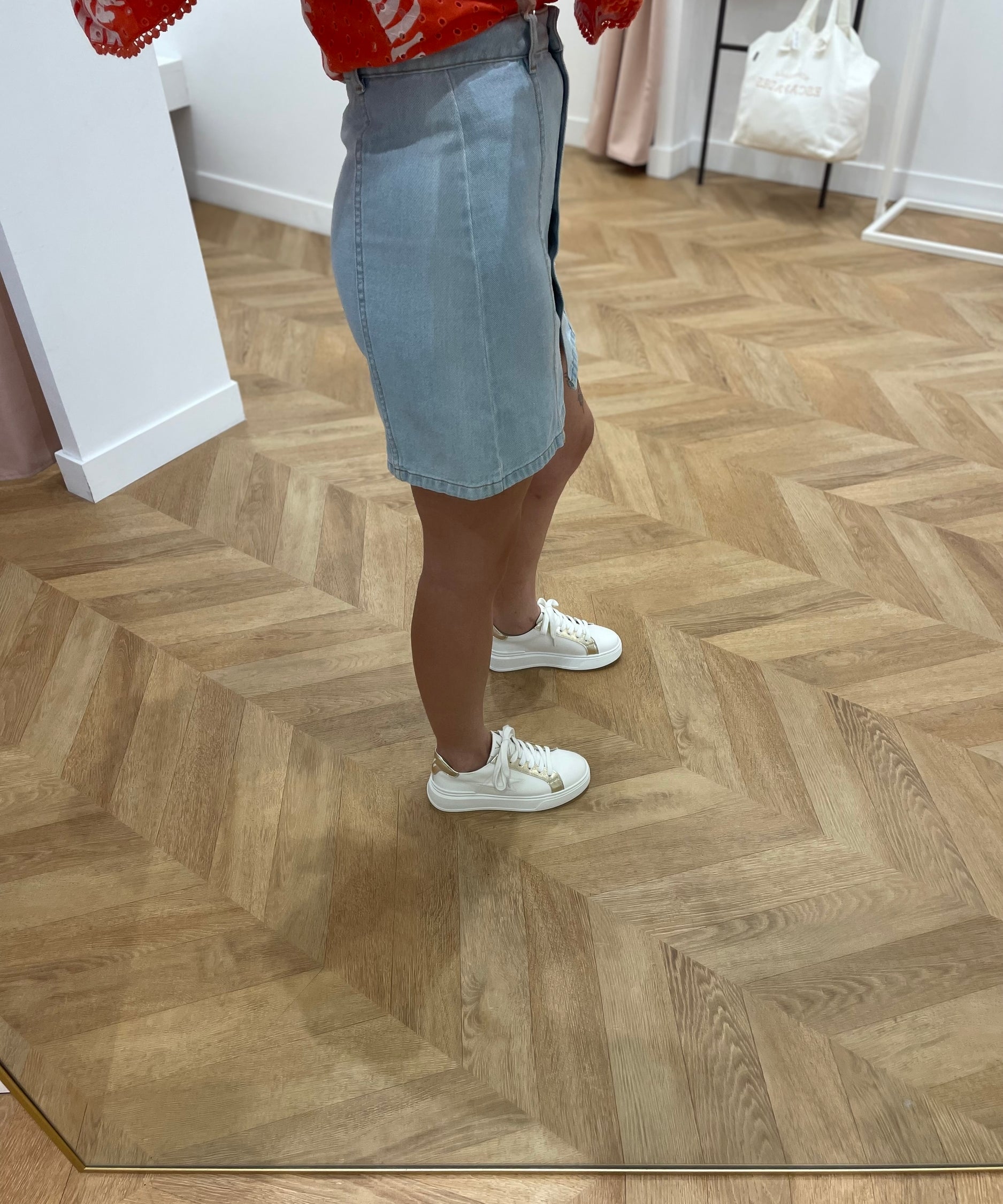 Jupe courte en jean - Bleu - I.Code