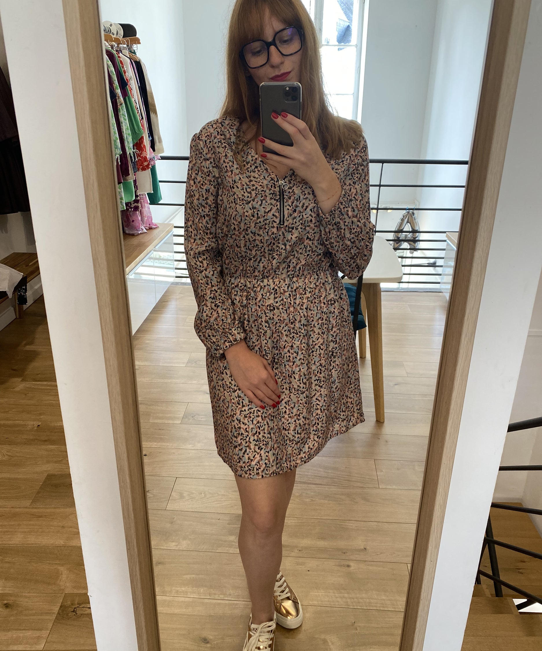 Robe imprimée tache - Sweet Pink - I.Code