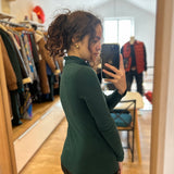 Tee-shirt maille col collerette - Vert nuit - I.Code