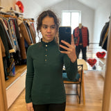 Tee-shirt maille col collerette - Vert nuit - I.Code