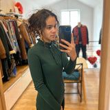 Tee-shirt maille col collerette - Vert nuit - I.Code