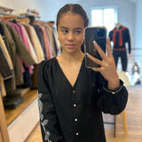 Blouse manches brodées - Noire - I.Code