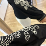 Blouse manches brodées - Noire - I.Code