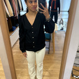 Blouse manches brodées - Noire - I.Code