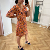Robe courte imprimé tie&dye - Orange - LOLA ESPELETA