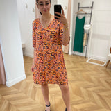 Robe courte imprimé tie&dye - Orange - LOLA ESPELETA
