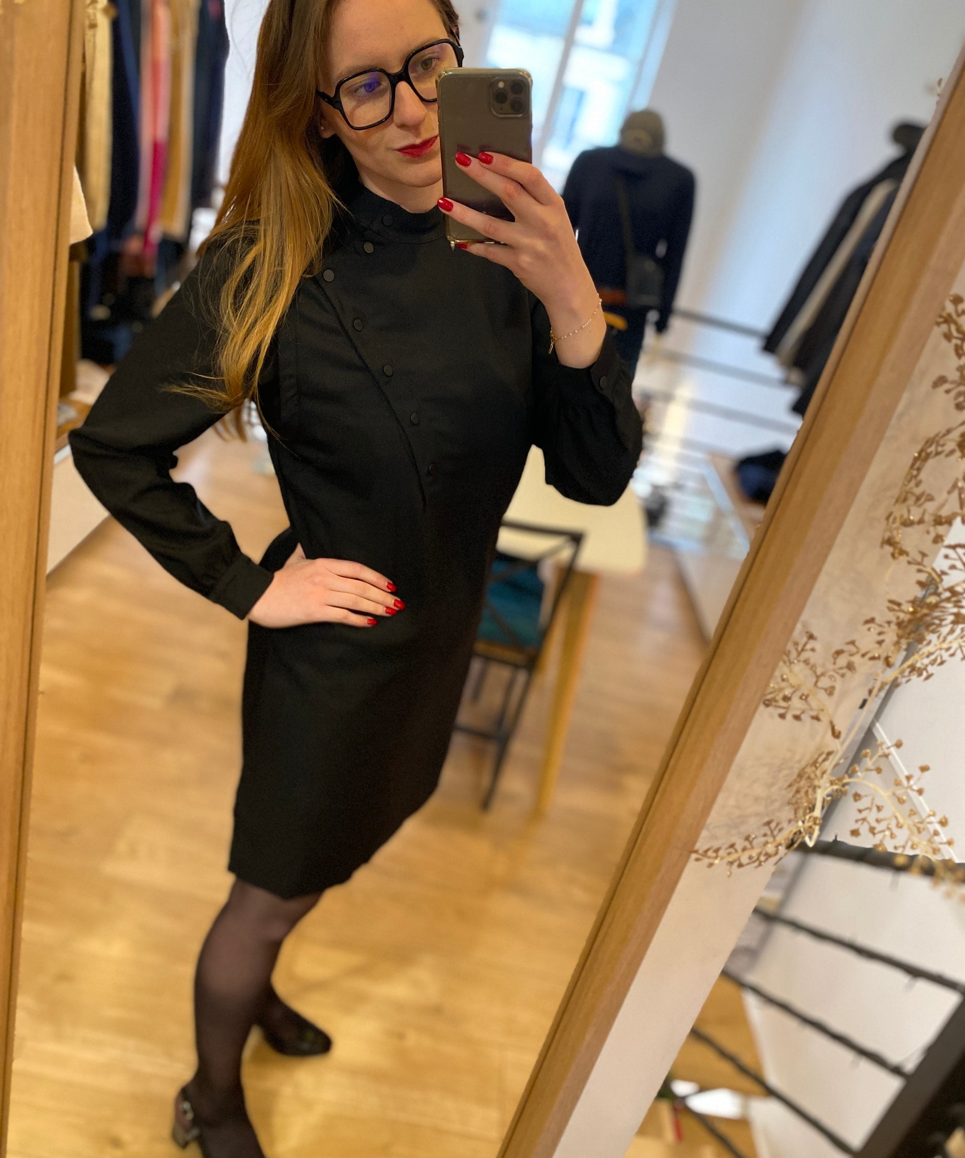 Robe à fermeture asymétrique - Noire - IKKS WOMEN