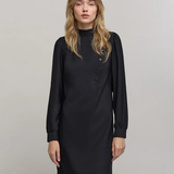 Robe à fermeture asymétrique - Noire - IKKS WOMEN
