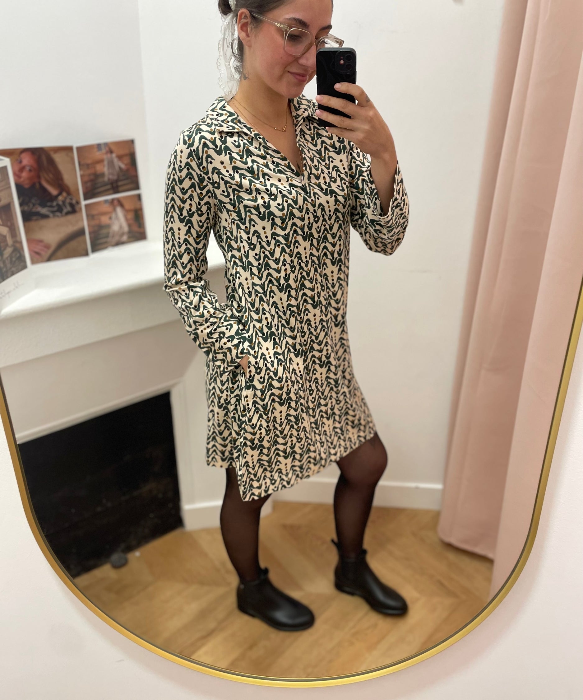Robe à motifs Amazone - Blanche - Lola Espeleta