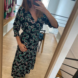 Robe longue imprimé maxi floral - noir - IKKS
