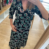 Robe longue imprimé maxi floral - noir - IKKS