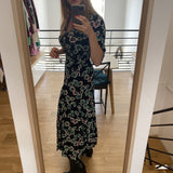 Robe longue imprimé maxi floral - noir - IKKS