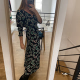 Robe longue imprimé maxi floral - noir - IKKS