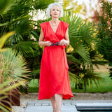 Robe cache cœur asymétrique Cesaria - Geranium - SUNCOO