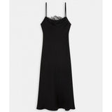 Robe petite bretelle et dentelle Carmen - Noire - SUNCOO