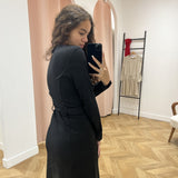Robe ceinturée - Noire - LOLA ESPELETA