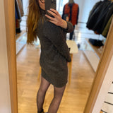 Robe chemise maille faux-uni - Noir - I.Code