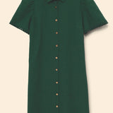 Robe chemise Jacquard fantaisie - Verte - I.Code